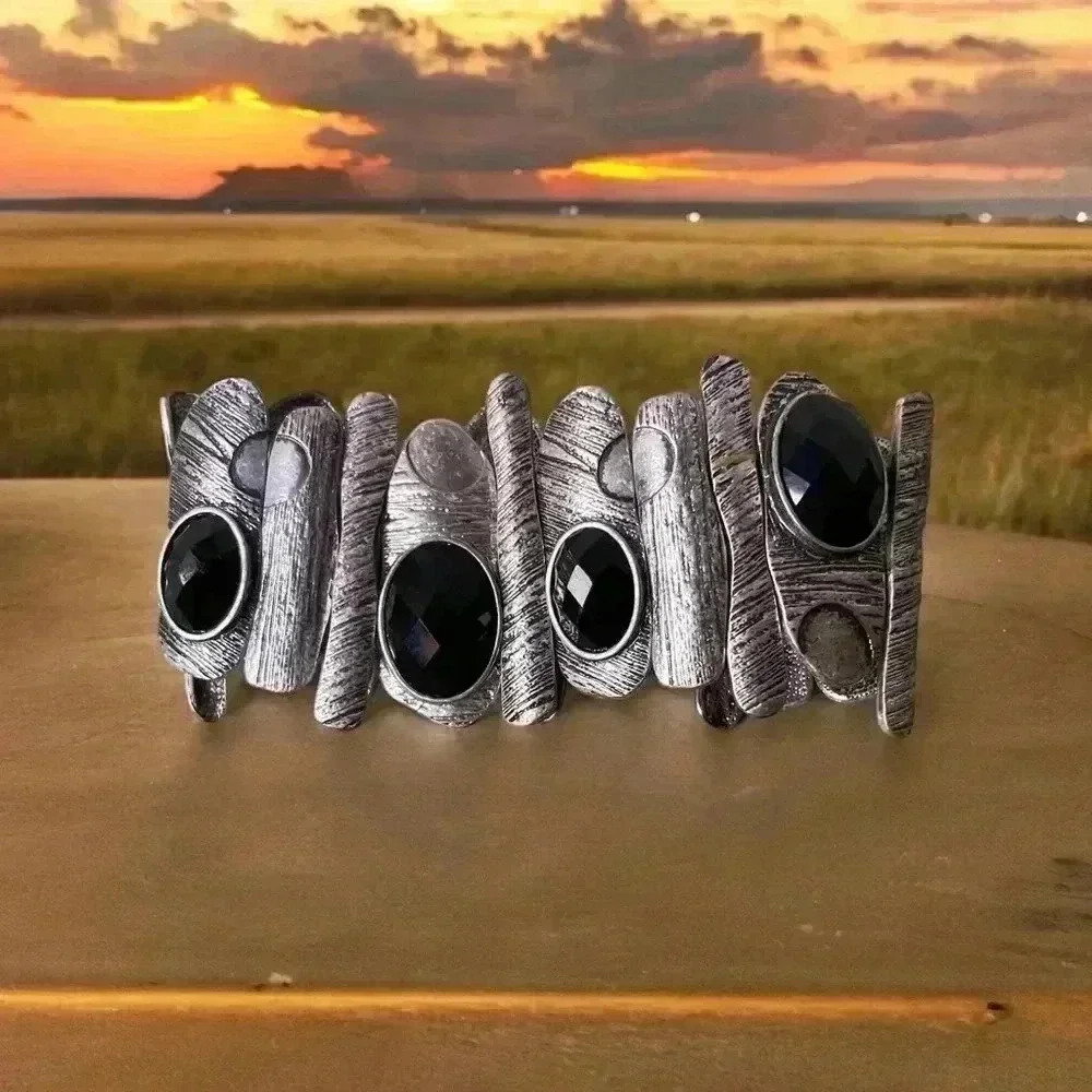 Black and Silver Statement Bracelet